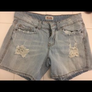 Mudd distressed light denim shorts